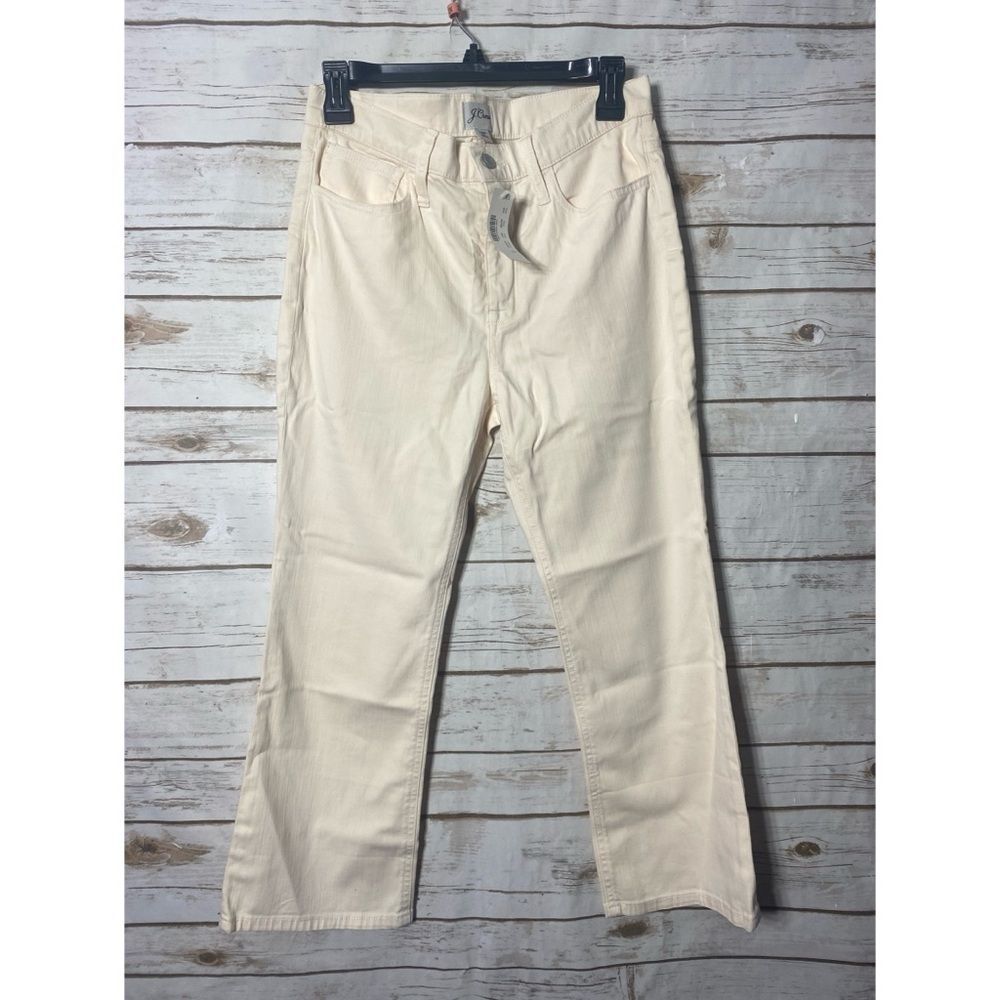 J. Crew New Women’s 9” Billie Demi Boot Crop Light Cream Stretch Pants Size 28P